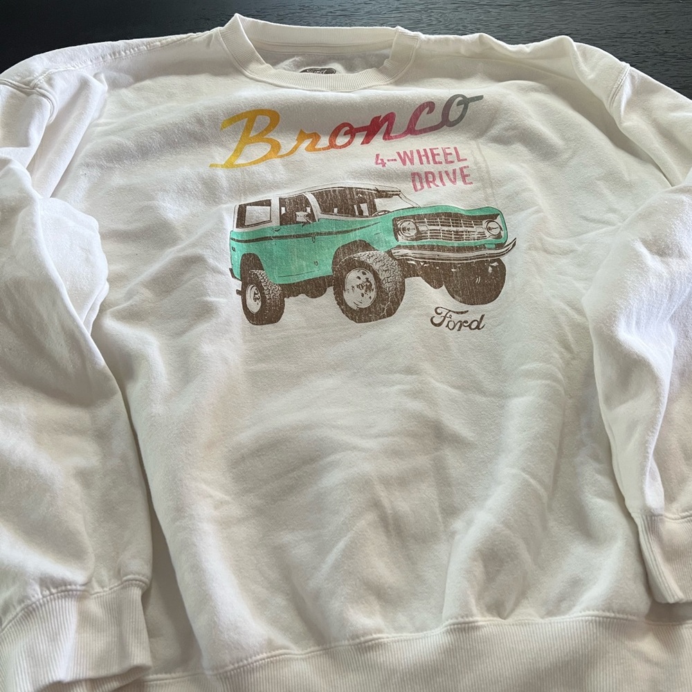 Ford Bronco White and Green Sweatshirt